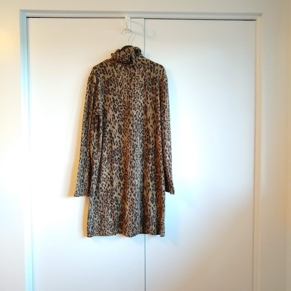 Zara fine knit jacquard mock neck sweater dress